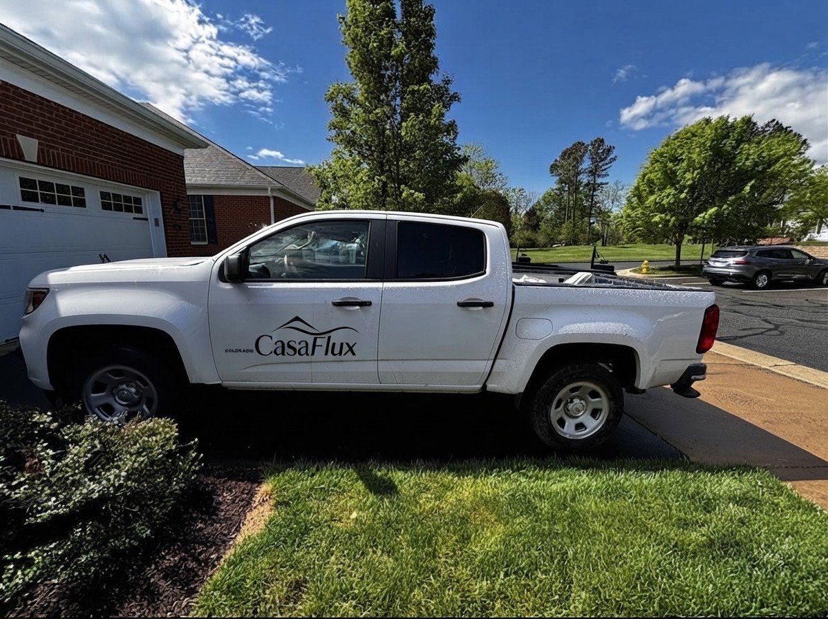 CasaFlux work truck at a job in Northern Virginia