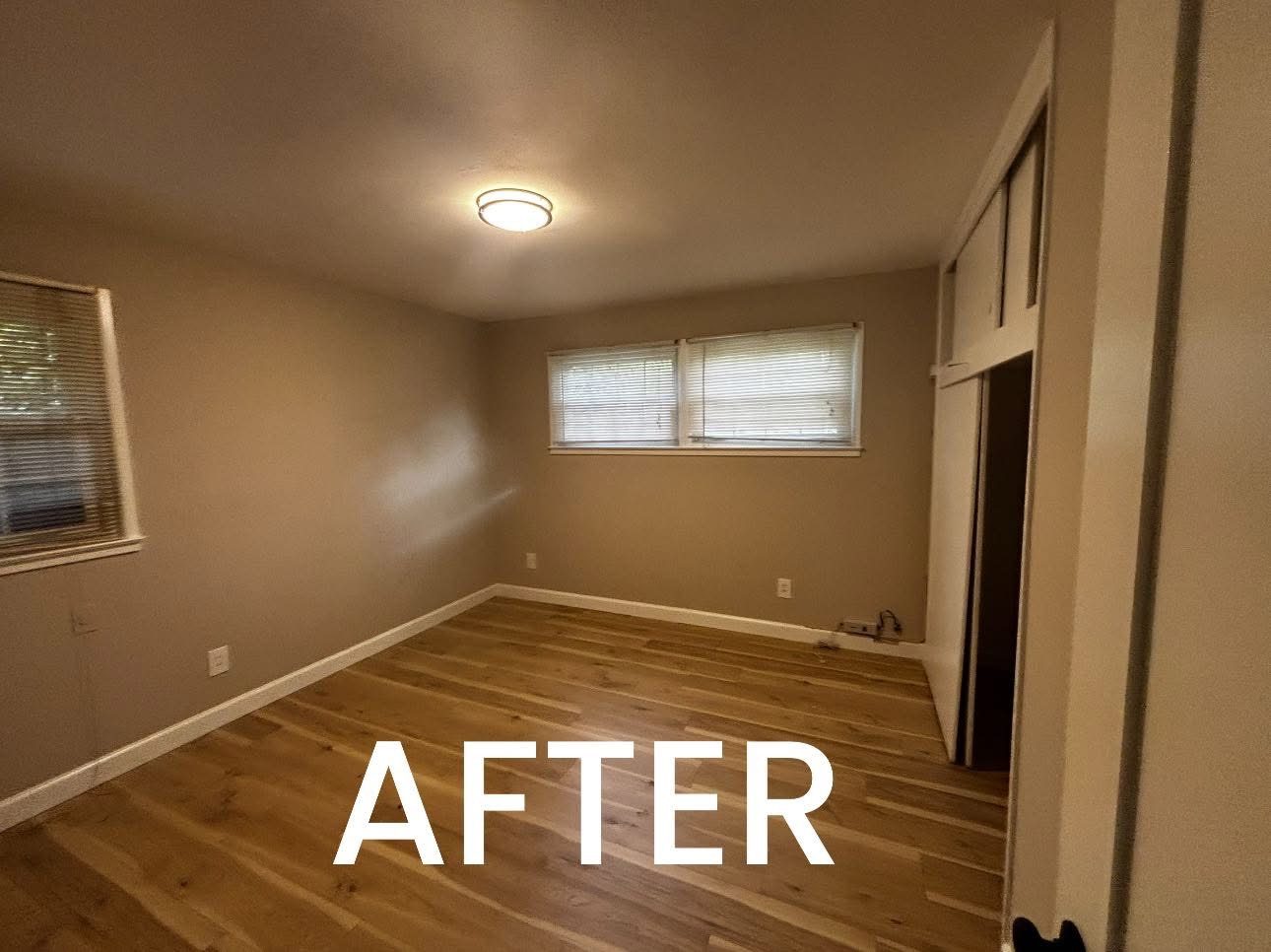Bedroom repaint and new floor, After