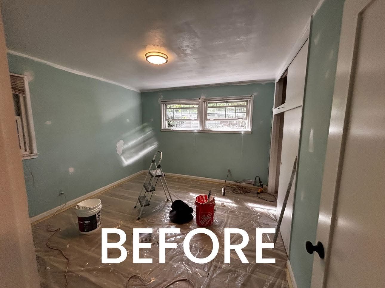 Bedroom repaint and new floor, Before
